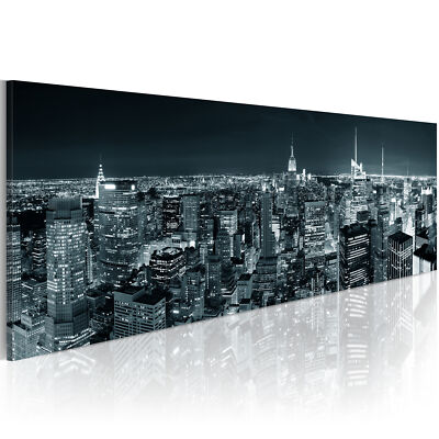 NEW YORK SKYLINE NACHT STADT Wandbilder xxl Bilder Vlies Leinwand 9020122