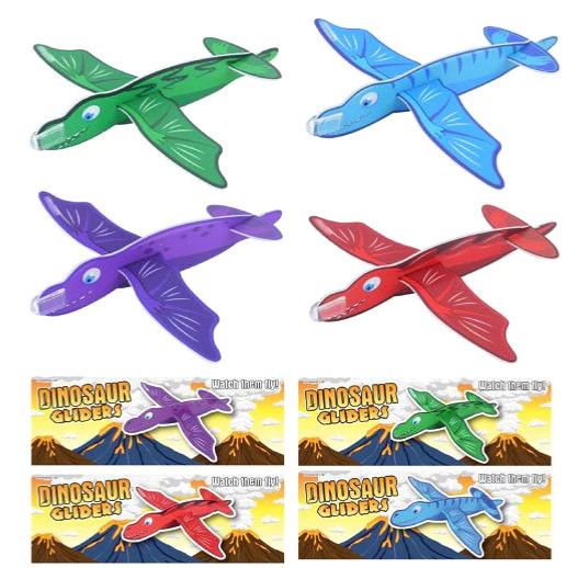 6 FLYING DINOSAUR GLIDERS FOR PARTY BAG LOOT BAG FILLERS!