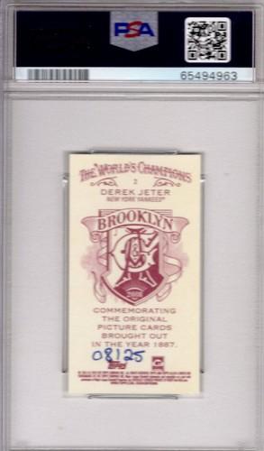2018 Allen & Ginter Brooklyn Back Mini Derek Jeter PSA 10 POP 1 # 2 A & G /25 - Foto 2 di 2