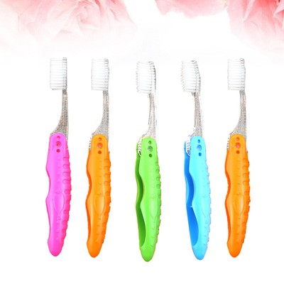  5 Pcs Outdoor Oral Tool Foldable Toothbrush Portable Travel Tooth Brush Camping