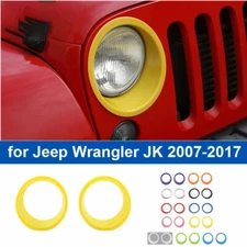 Front Headlight Lamp Cover Trim Decoration Kit  For Jeep Wrangler JK 2007-2018