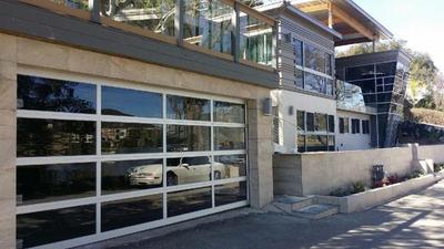 Full View [16' x 8'] Anodized Aluminum & Tempered Clear Glass Garage Door