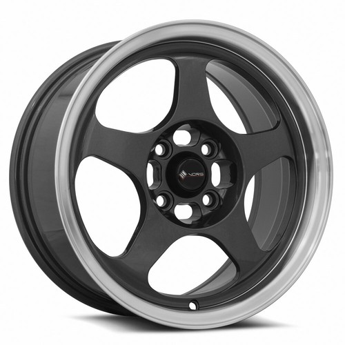 15x7 Vors SP1 4x100 +35 Hyper Black Machine Lip Wheels (Set of 4) - Picture 1 of 3