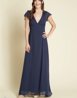 modcloth maxi dress ModCloth NWT Women's You're Flowing Places Maxi Dress - Navy - Size 6