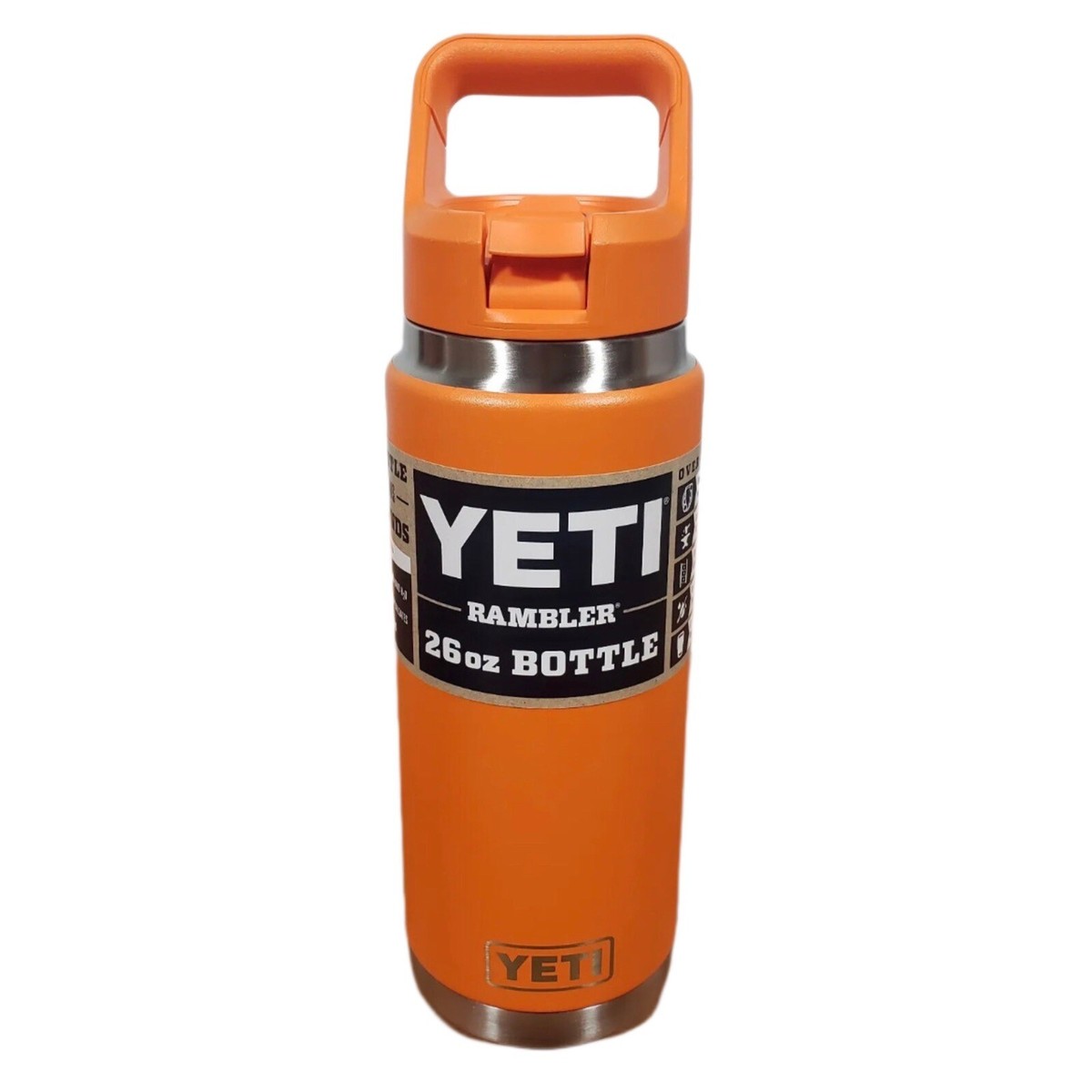 YETI King Crab Orange KCO 26 oz Bottle Tumbler with Straw Cap NWT