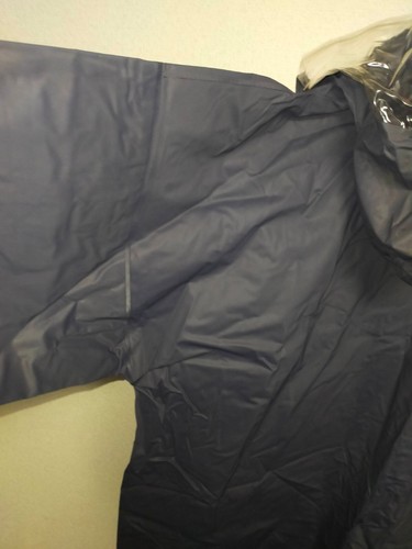 Retro navy vinyl rainsuits jacket and pants rough surface PVC - Picture 16 of 20