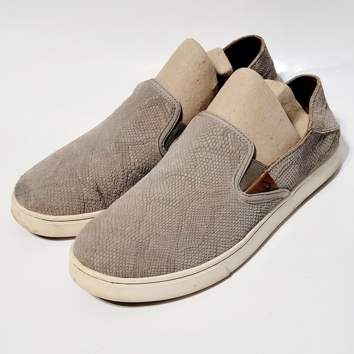 Olukai Pehuea Leather Slip On Sneakers Clay Honu Loafer Shoes Wms 8.5US 38.5EU - Picture 3 of 23