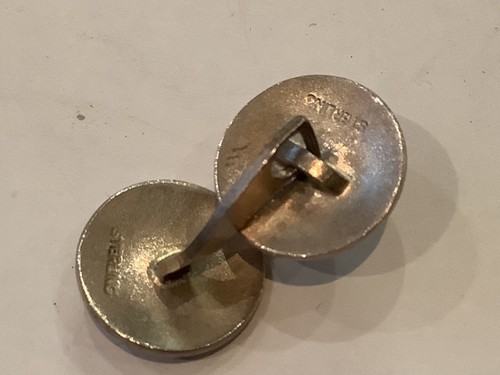 RARE ANTIQUE AUTHENTIC SIGNED STERLING SIKVER & ENAMEL GUILLOCHE CUFFLINKS N.R - Picture 7 of 7