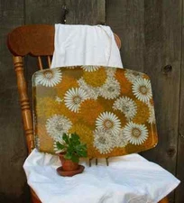 Vintage Tray Large Mid Century Modern Retro Floral Fiberglass Platter Flowers