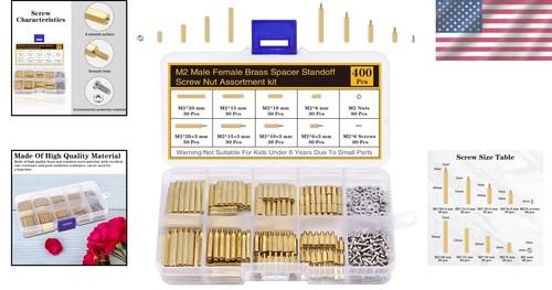 400PCS Standoff & Screw Kit - Gold & Silver Fasteners for Electronics - Afbeelding 2 van 9
