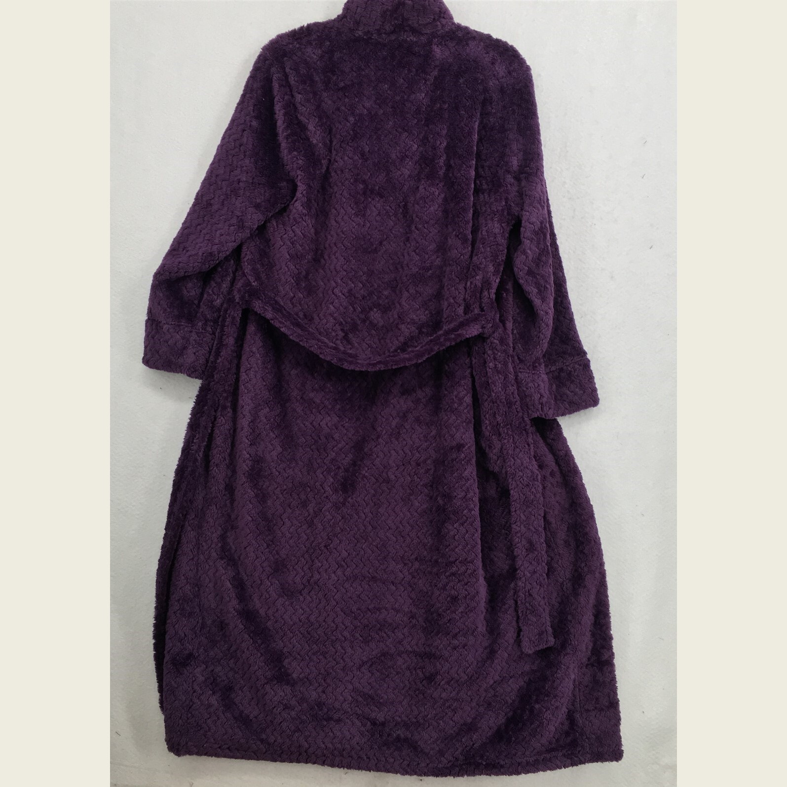 Womens Bathrobe Dark Purple Textured Plush M/L Charte… Gem