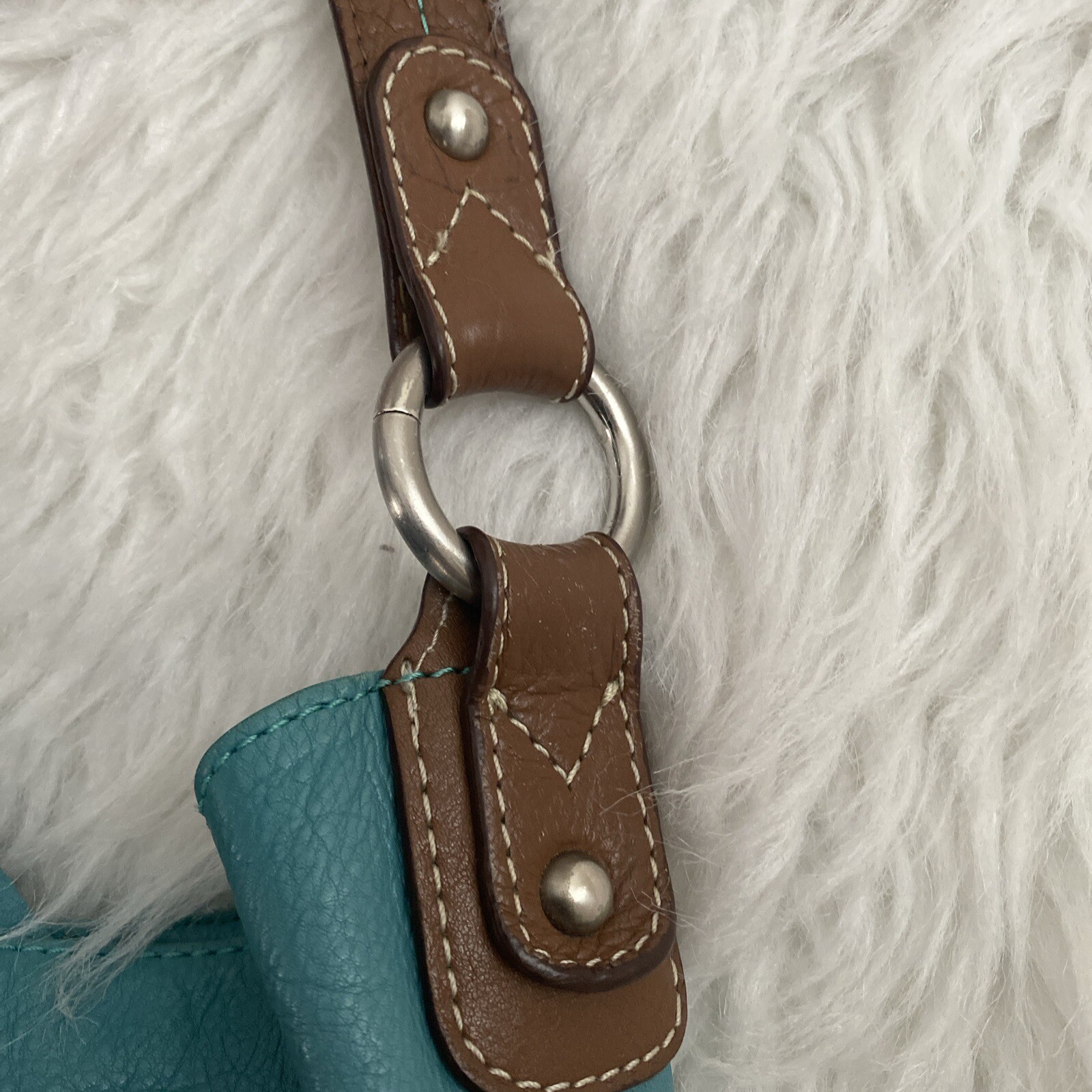 Nino Bossi Genuine Leather Hobo Style Handbag turquoise Purse Gogoanime