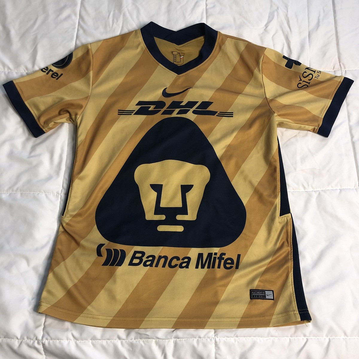 Nike Banca Mifel DHL Telcom gold Jersey size Small | eBay