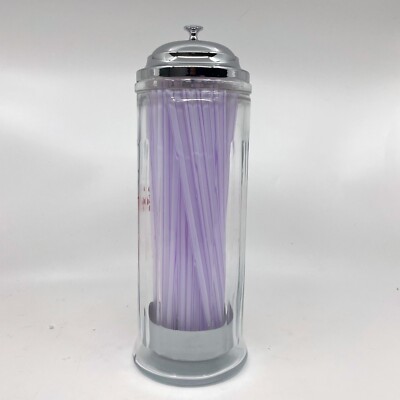 Pepsi Glass Straw Dispenser with Straws Reproduction Glass Lift