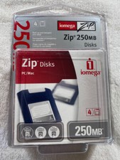 Iomega Zip Disks 250MB for PC MAC Pack Of 4 New Sealed