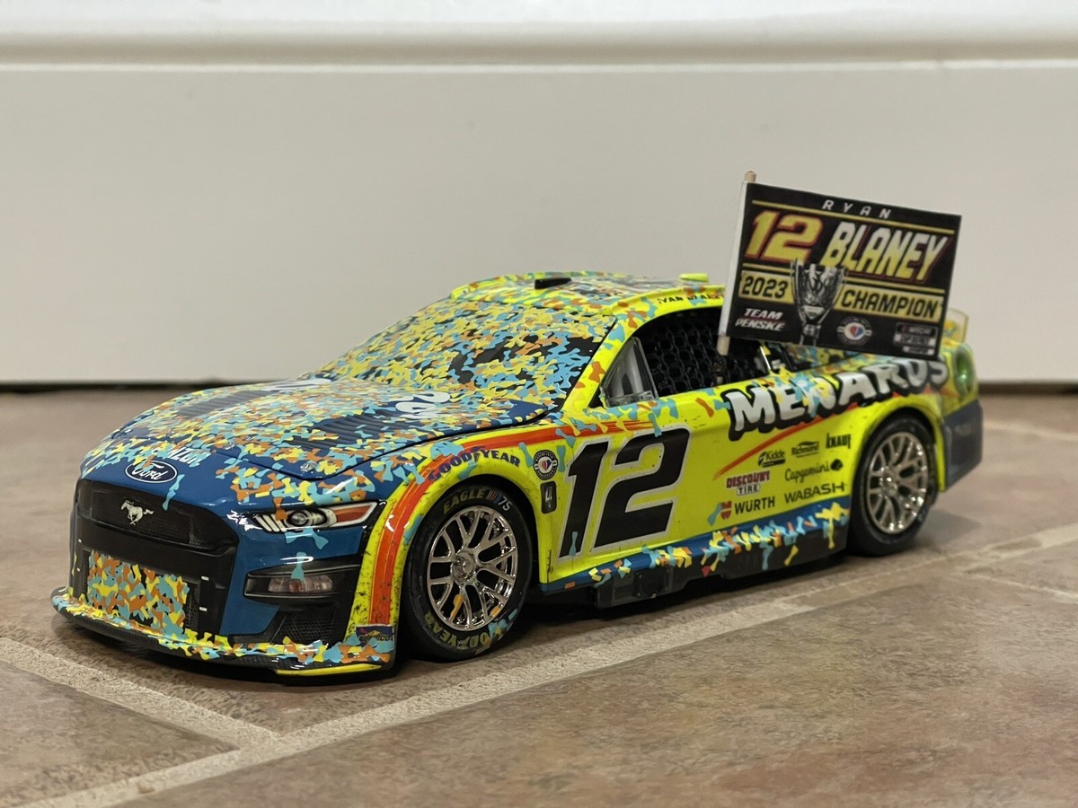 2023 Ryan Blaney Menards 1x NASCAR Champion Champ Flag Display 1