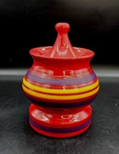 Aldo Londi Bitossi Rosenthal Netter Fascie Colorate Lidded Circus Tent Jar