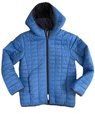 Cat  Jack Boys L Large 10-12 Blue Puffer Jacket Quilted Fleece Lined Hooded 10