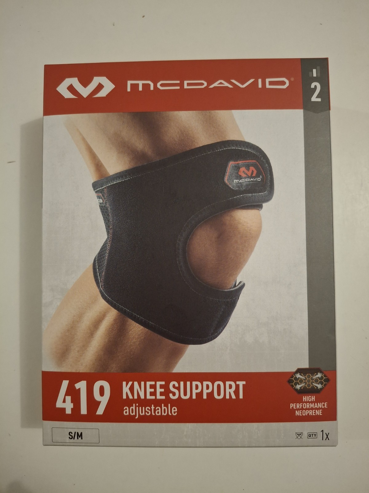 Genouillère ajustable McDavid 419 taille S/M en néoprène noir