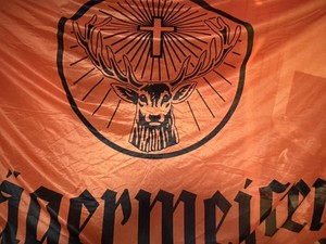 Jagermeister  Very Large Banner Flag 56"x96" Orange Wall Hanging Man Cave