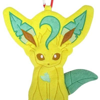 Pokemon Leafeon Plush Pouch W8.5xD1.4xH10.4in San-ei Japan