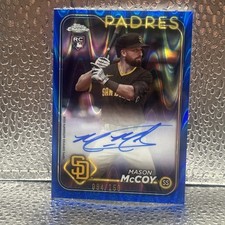 Mason McCoy 2024 Topps Chrome Blue RayWave Refractor RC Auto /150 PADRES