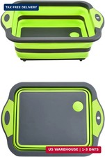 Camping Collapsible Cutting Board Dish Basin BBQ Prep Tub Camp Sink Dish Washing
