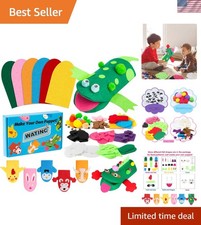 6Pcs Hand Puppet Making Kit, Art Craft Felt Sock Puppet Toys, Creative DIY Ma...
