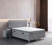 Designer Schlafzimmer MöBel Doppelbett 2X Holz Nachttische 3Tlg Set Neu