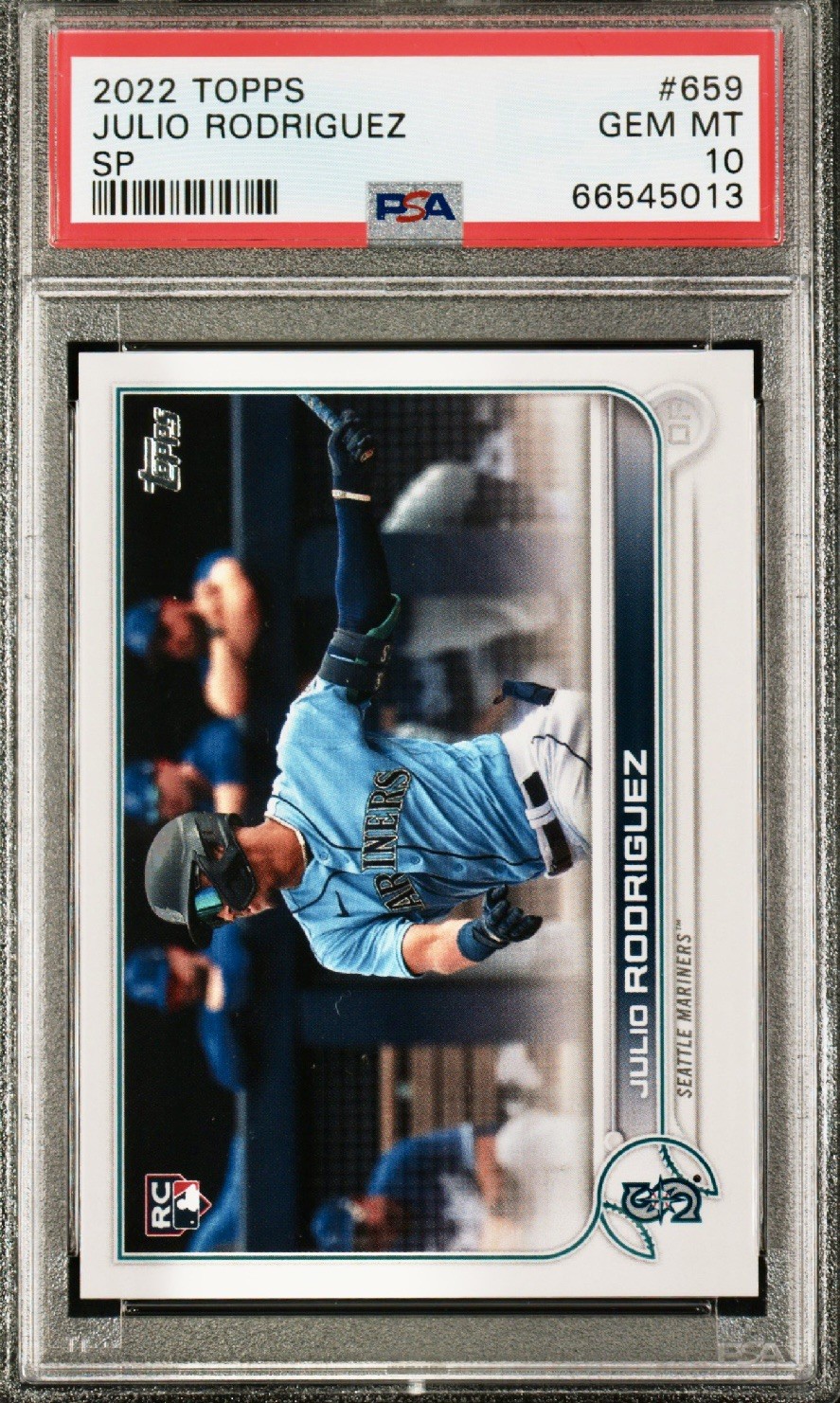 Julio Rodriguez 2022 Topps Series 2 Short Print Rookie PSA 10 #659