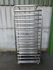 Wheeled Stainless Steel Bakery Rack 16 or 18 Runner 18x30 Inch Tray