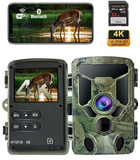 Caméra de chasse WiFi 6 4K UHD, 64MP, Vision nocturne 940nm + SD 32 Go