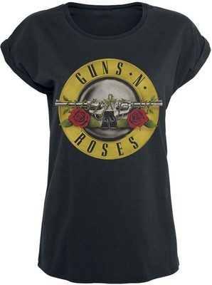 Guns N' Roses T-Shirt Damen Distressed Bullet schwarz Band-Merch, Bands