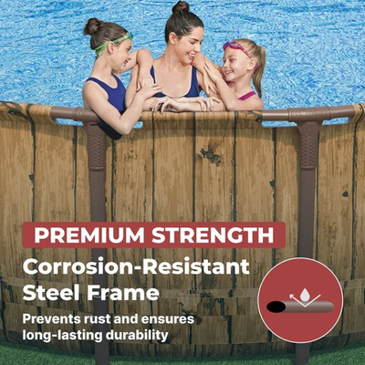 #ad Coleman Power Steel 22#x27; x 52quot; Round Metal Frame Above Ground Pool Set $769.57