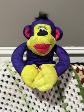 Fisher Price Puffalump style Purple Chattering Chimp Plush Toy works