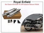 "SS AEW TE 204 Exhaust Silencer Pair Polish" Fit For Royal Enfield Classic 650