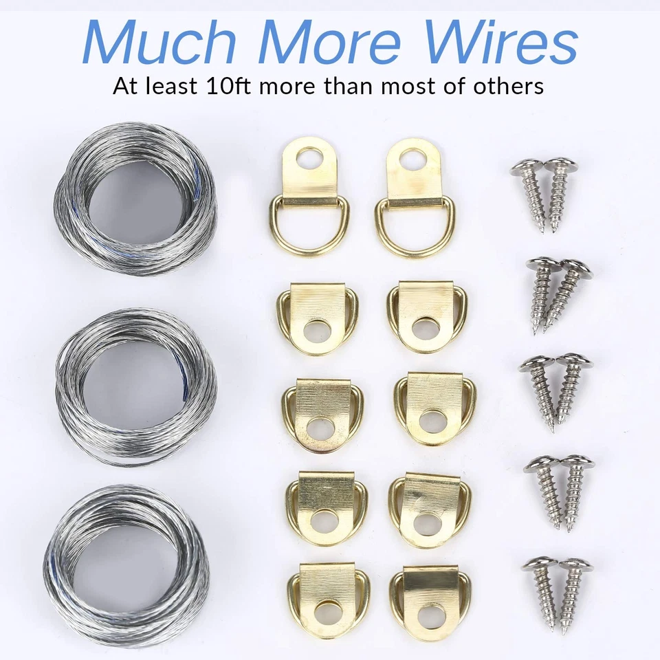 Perchas para cuadros, kit para colgar cuadros, 225 piezas ganchos de marco de alta resistencia herrajes... Foto 4 de 4