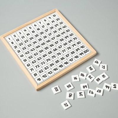 Kinder Mathe Zählen 1-100 Zahlen Holz Zahlenzähltablett Pädagogisch Hundert