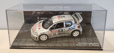 1/43 Peugeot 206 WRC Diecast Rally Car Sanremo 2000 G.Panizzi / H.Panizzi w/Case
