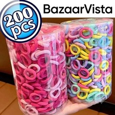 200 PCS Elastic Hair Ties Band Rope Ponytail Scrunchies Hair Holder Girls Rubber