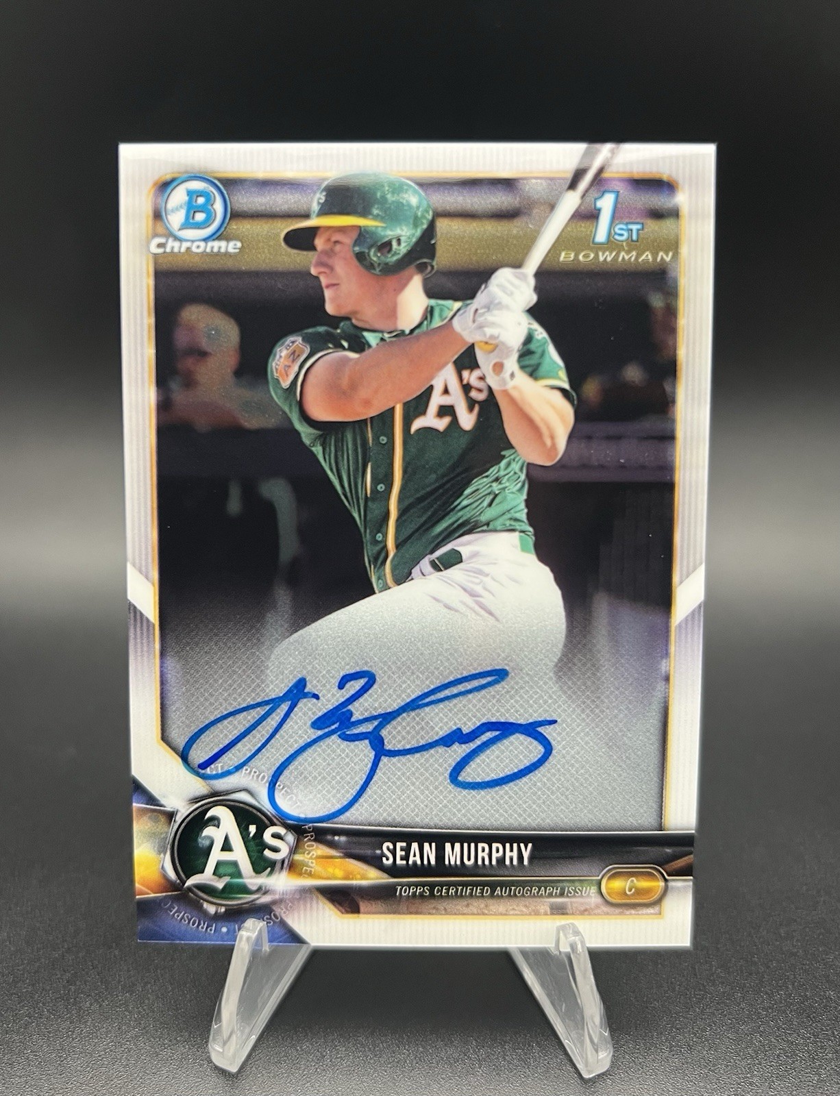 2018 Bowman Chrome Prospect Autograph Sean Murphy 1st RC Athletics Braves Rookie