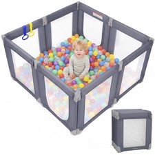 Foldable Baby Playpen, 47" 49" Collapsible Play Pen for Babies Toddlers, 36