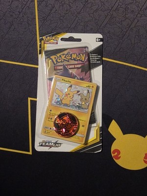 POKEMON TEAM UP CHECKLANE BLISTER BOOSTER 1 PACK PIKACHU SM162 GENGAR MIMIKYU