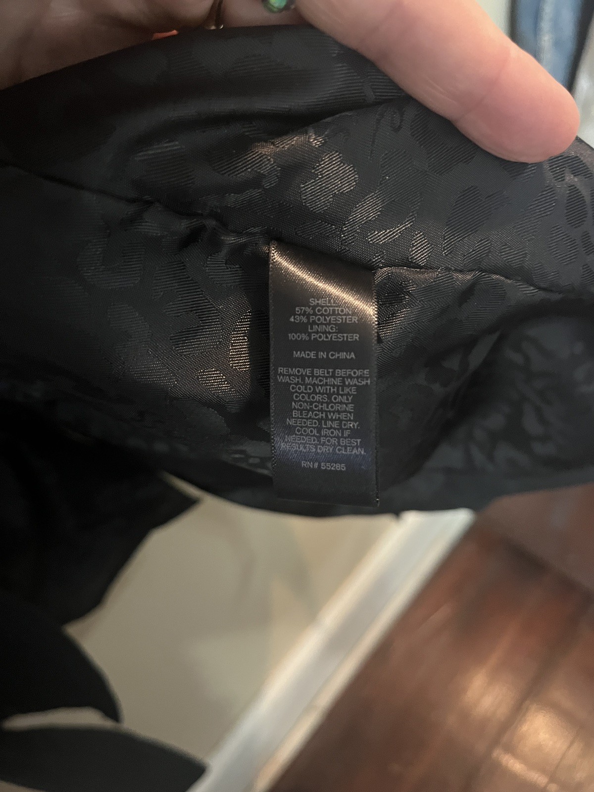 Express Double Breasted Button Front Black Trench… - image 2