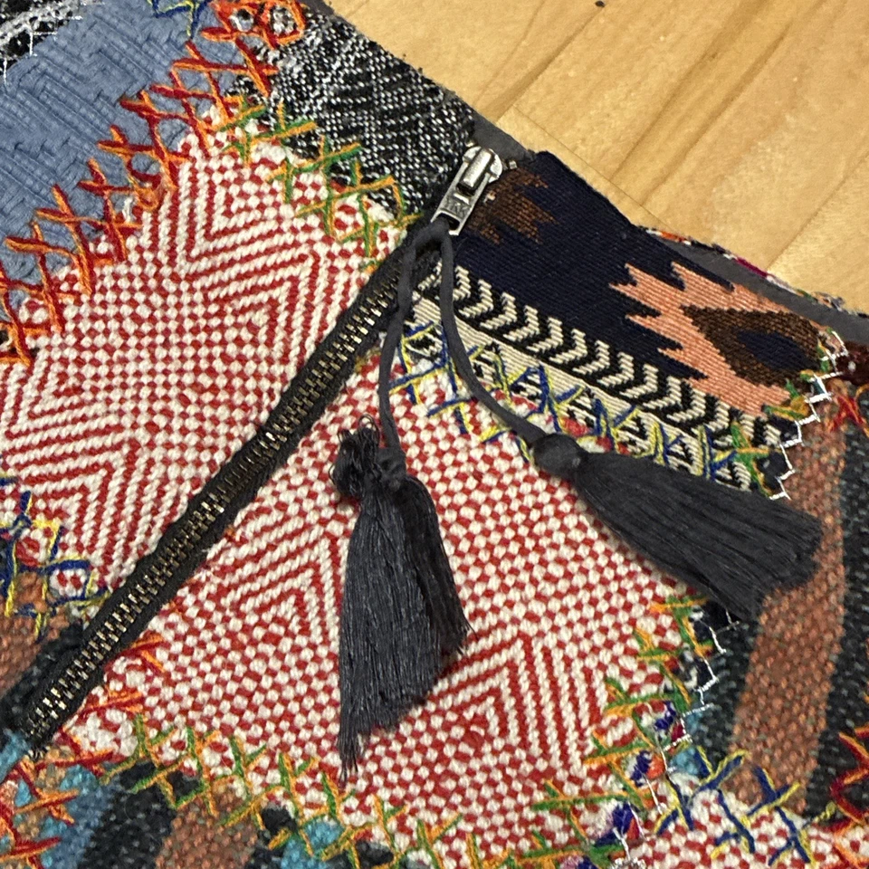 RARO Free People Pantalones Cortos Crochet Patchwork Mujeres Pequeños Multicolor Tela Mixta Foto 2 de 4