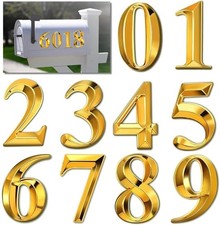 Self-Adhesive 3 inch House Mailbox Numbers for Outside 3'', Golden,10 Pcs