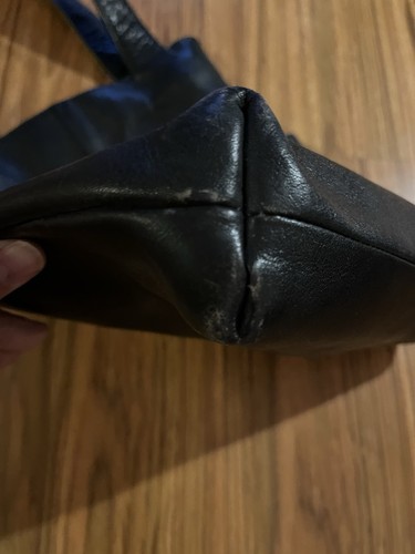 Vintage  Hobo International Black Leather Tote Handbag, Made In Annapolis MD - Picture 5 of 11