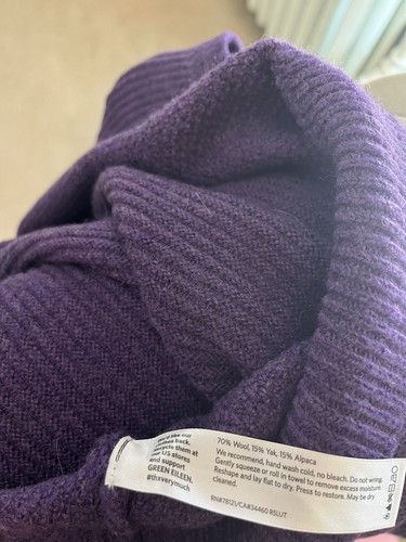 Eileen Fisher lila V-Ausschnitt Pullover Wolle Alpaka Pulli Damen Gr. L Large - Bild 4 von 4