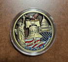 USA 250th Anniv 3D CUT-THRU AMERICAN EAGLE LIBERTY GOLD TONE 1776-2026 MEDALLION — photo 1