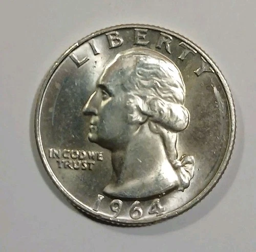 1964 D Washington Quarter About Uncirculated 90% Silver 25c